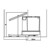 Кош за вграждане Pelikan, 14+14L, сиво