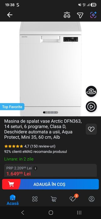 Masina spalat vase 60 cm + garantie