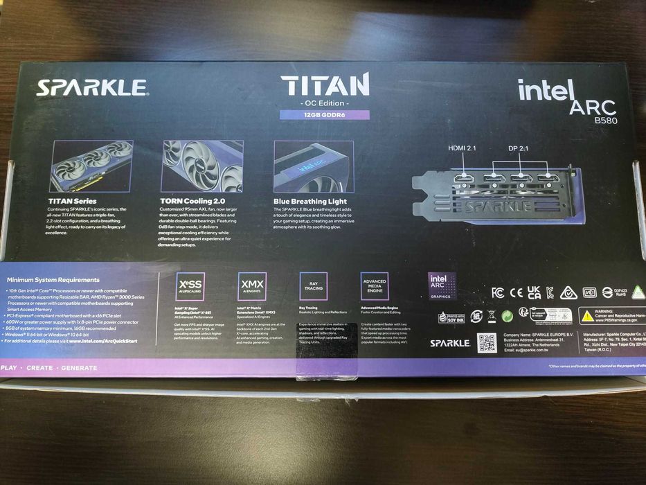 Видеокарта Intel Arc B580 Titan OC Edition + подарък