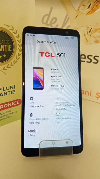 Telefon TCL 501 (AG20 Dancu/b29282*20) Garanție 2 ani!