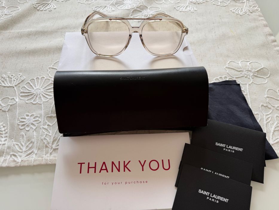 SAINT LAURENT clear AVIATOR sunglasses SL 545-002