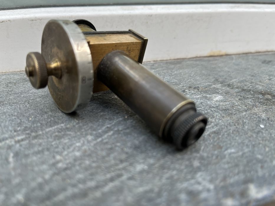 Colimator optic filar din alamă pentru microscop (antic) cca. 1900