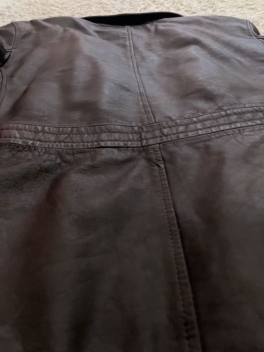 Geaca din piele naturala,maro inchis