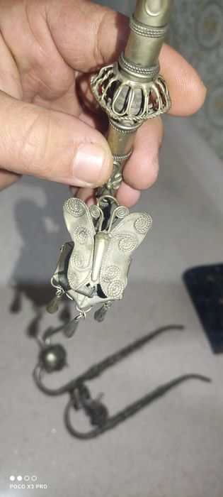 Лот антични посребрени лули за украса три броя