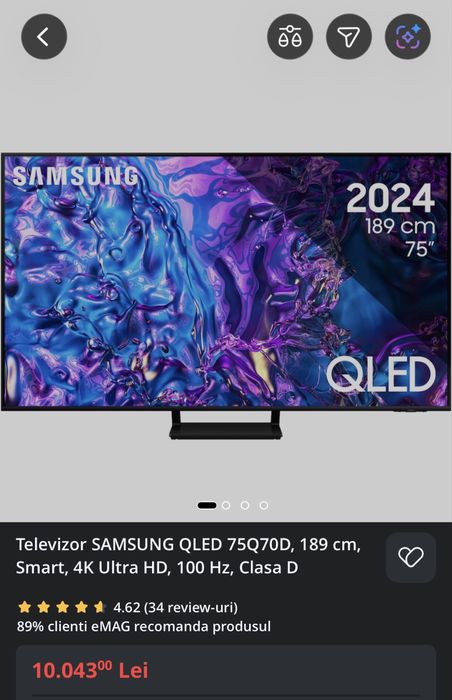 Televizor Samsung 4K 189 cm