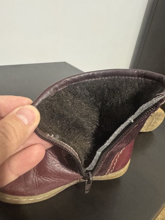 Cizme îmblănite piele naturală copii nr 25 DD Step