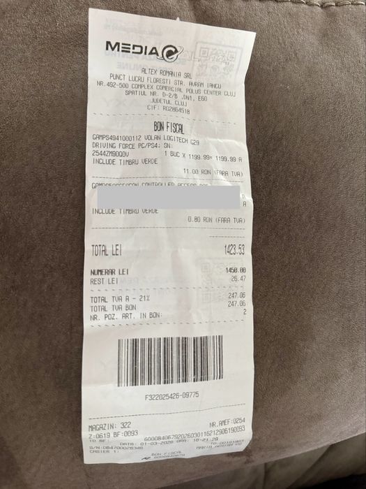 Vand volan PlayStation Logitech