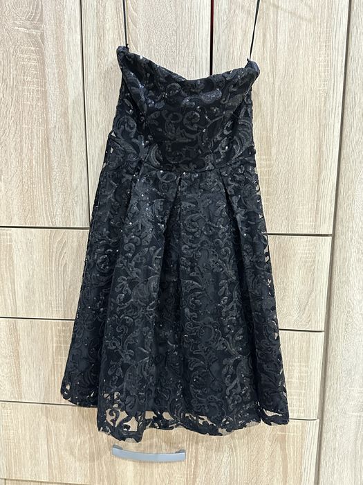 Черна официална рокля с пайети Mohito XXS