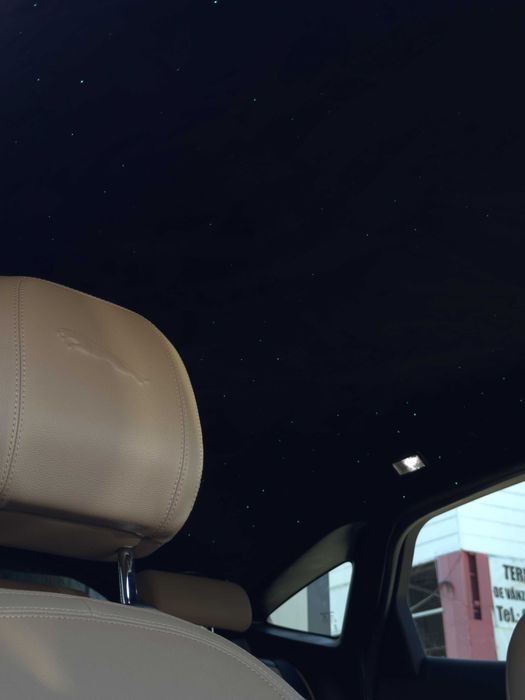 Retapitare plafon Jaguar textil/alcantara gri/negru/bej + lumini