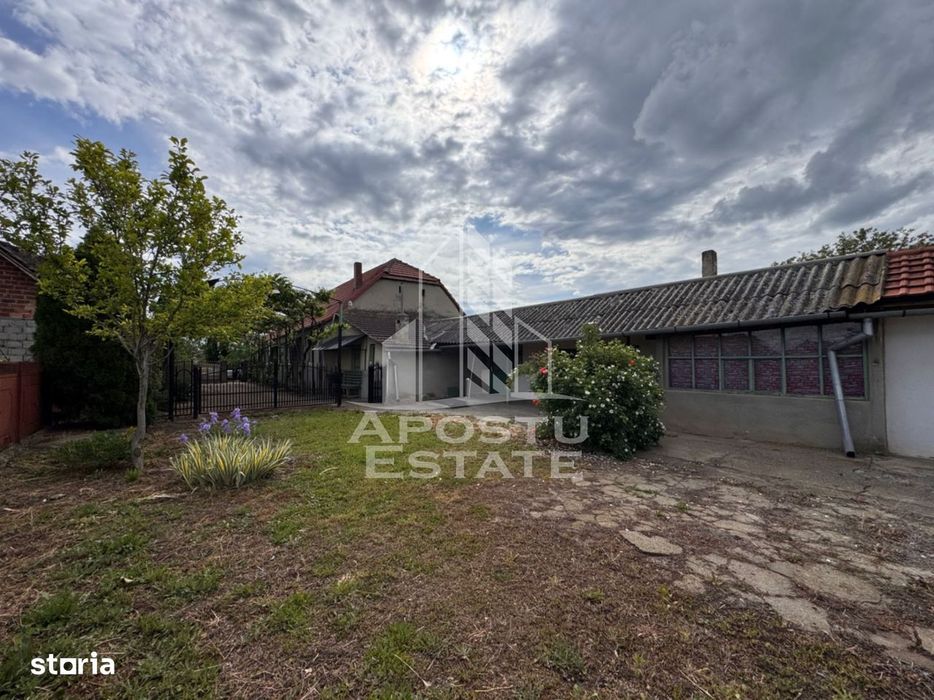 Casa batraneasca + Constructie la rosu, in sat Pesac, judetul Timis