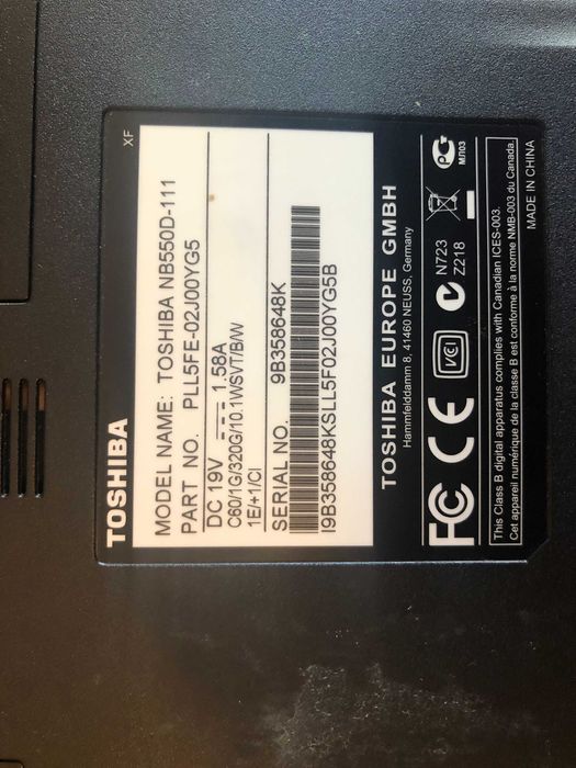 Vand   Notebook Toshiba NB550D-111