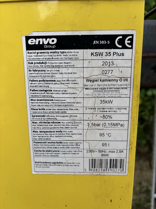 Cazan / Centrală pe lemne și cărbune Pereko KSW 35 kW + Pompă, Automatizare și Cupru