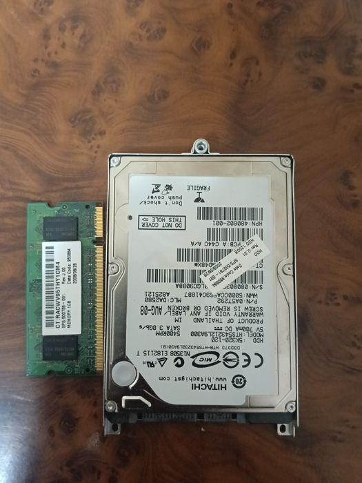 Комплект для ноутбука: HDD 120 ГБ + ОЗУ DDR2 1 ГБ (Без проверки / На з