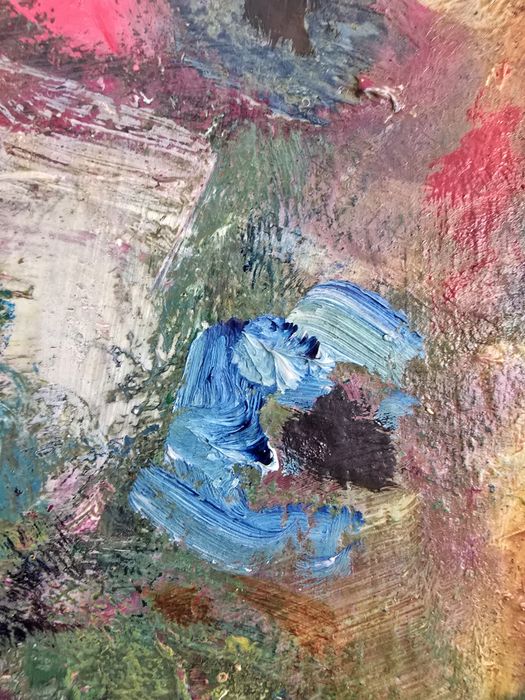 Pictura Anemone artist Murivale ulei pe carton 2021