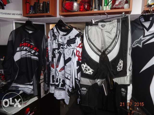 Нови мотокрос екипи екип бридж + фланелка джърси крос ендуро