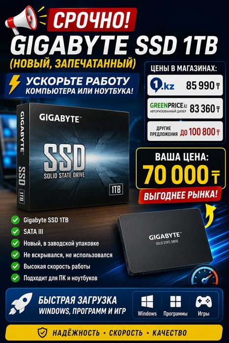 Gigabyte GP GSTFS31100TNTD SSD 1TB
ең тиімді және түсінікті нұсқа:
Gig