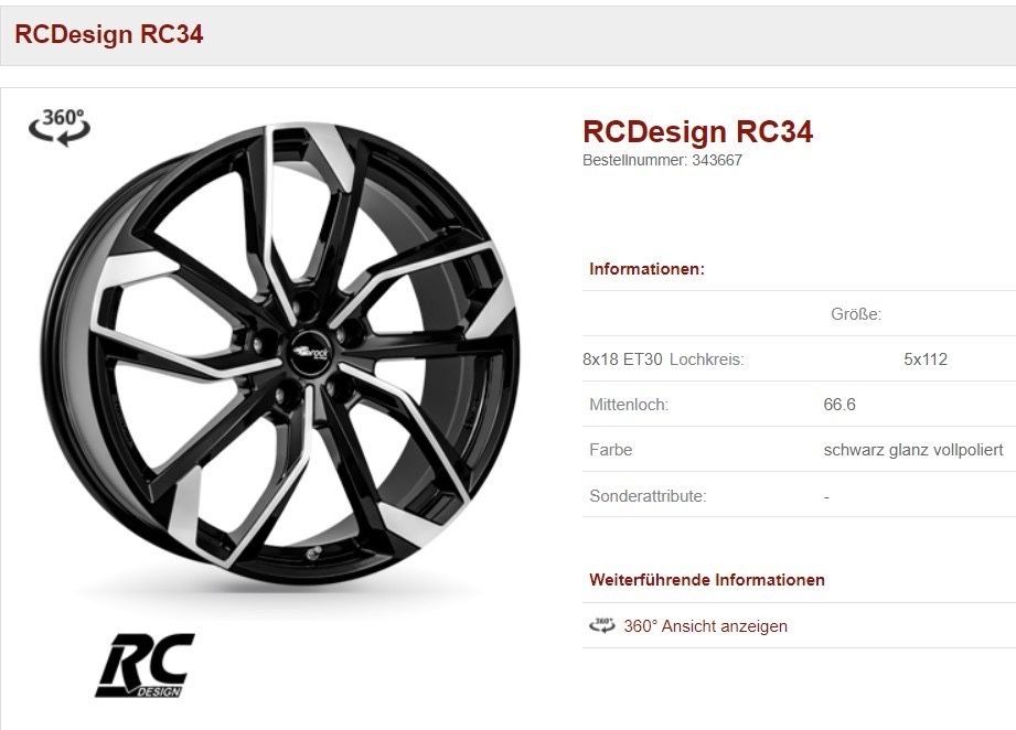 18” 5x112 Джанти RC Design RC34 с гуми Goodyear