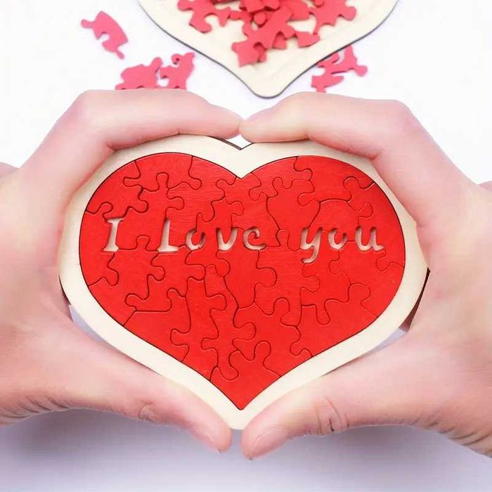 Дървен пъзел "I love you"