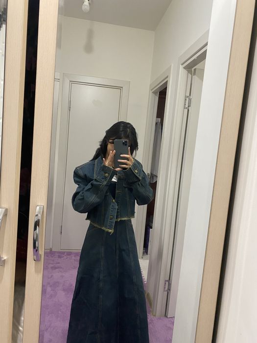 Djinsi sarafan kostyum va kostyum bezrukavka plash!