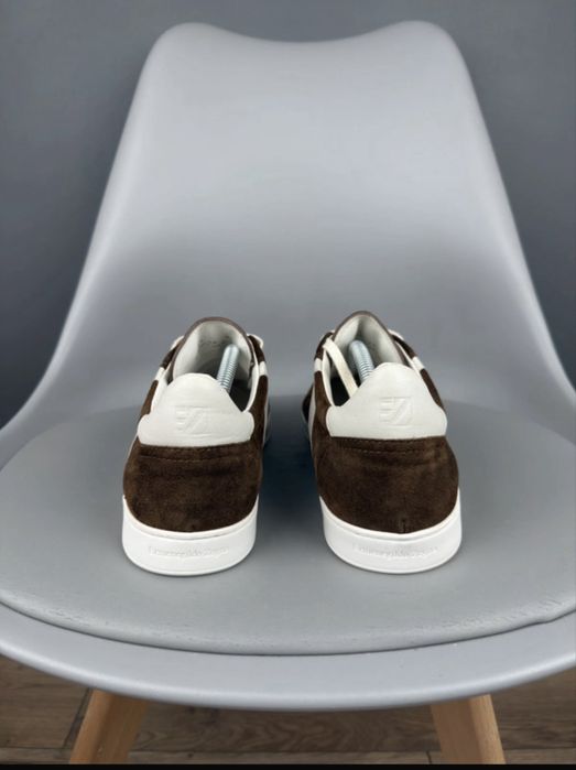 Sneakers de Lux Ermenegildo Zegna – Piele Întoarsă Maro 43,5