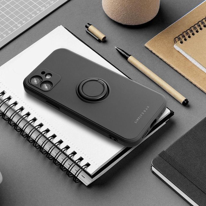 Подсилен кейс с ринг roar amber за samsung galaxy a55 5g , черен