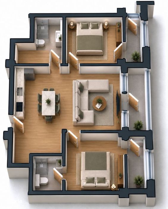 Apartament 3 camere, 71 mp utili Preajba 0% comision la cumparare