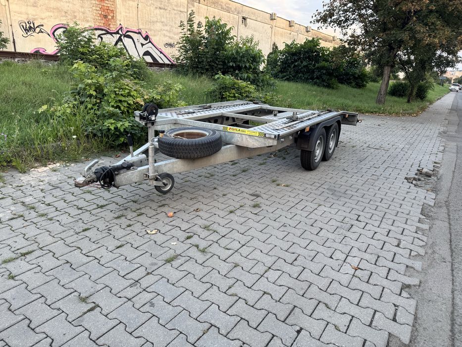Trailer gala 2023 4 m, roti pe 14, troliu, roata sprijin, rezerva cale