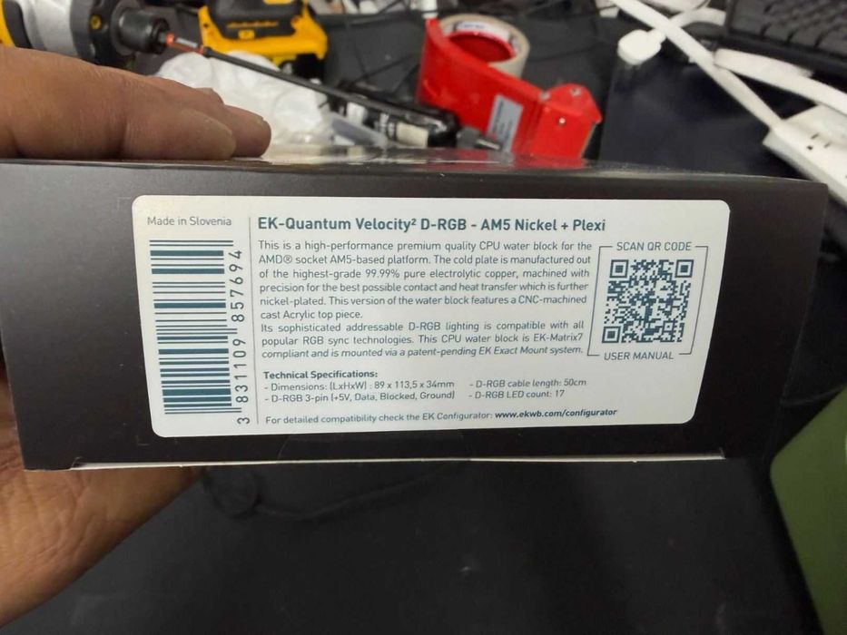 Водоблок EK-Quantum Velocity² D-RGB - AM5 Nickel + Plexi