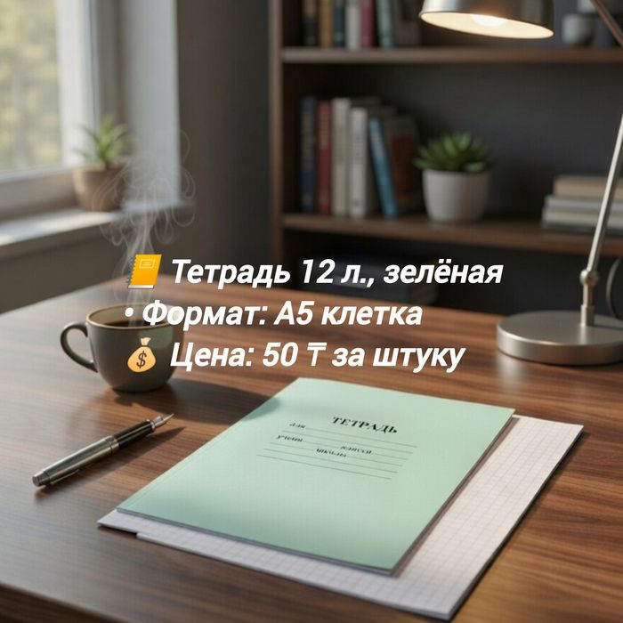 Тетрадь 12 л., зелёная