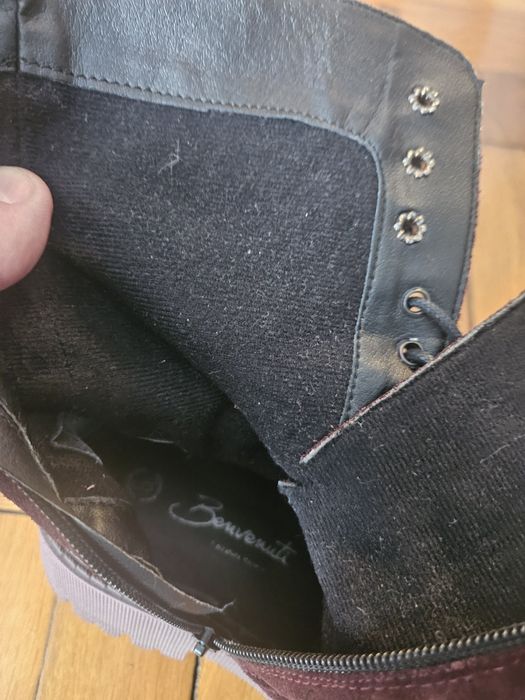 Ghete dama Benvenuti din piele naturala bordo 37