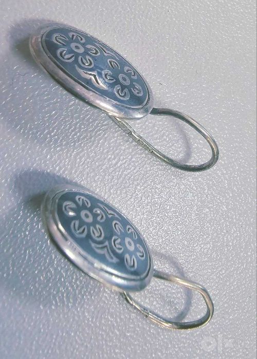 Серьги серебряные. Эпоха СССР.