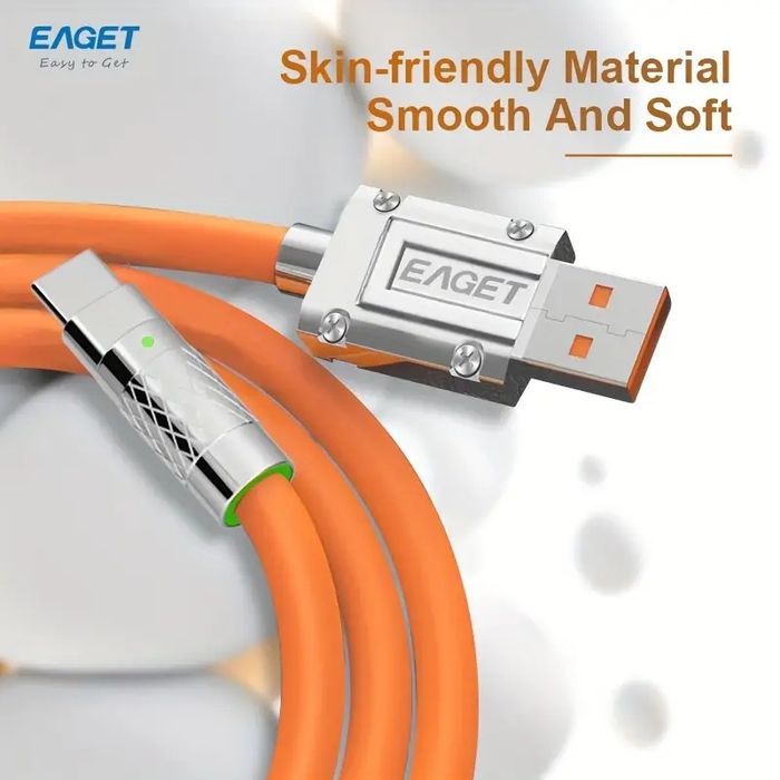 EAGET Силиконовый USB-C кабель для быстрой зарядки, 100.58 см