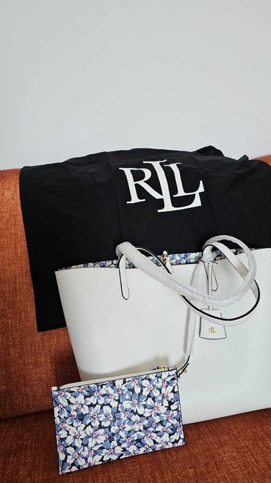 Geanta Ralph Lauren de dama, reversibila, cu 2 fețe, originala NOUĂ