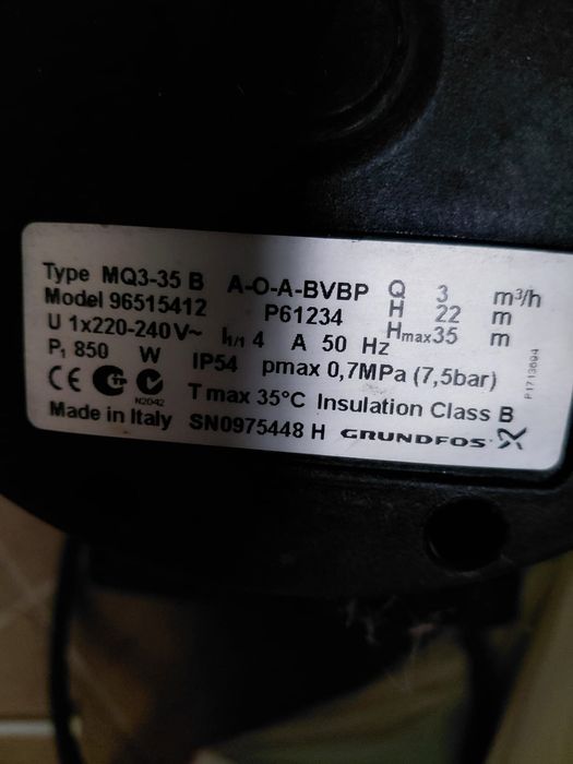 Hidrofor Grundfos MQ3 35-B