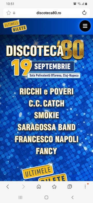 Bilete concert anii 80 Discoteca Cluj Napoca