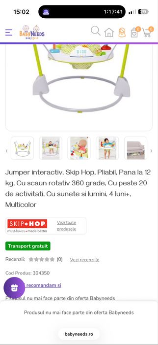 Jumper bebe de la 4 luni