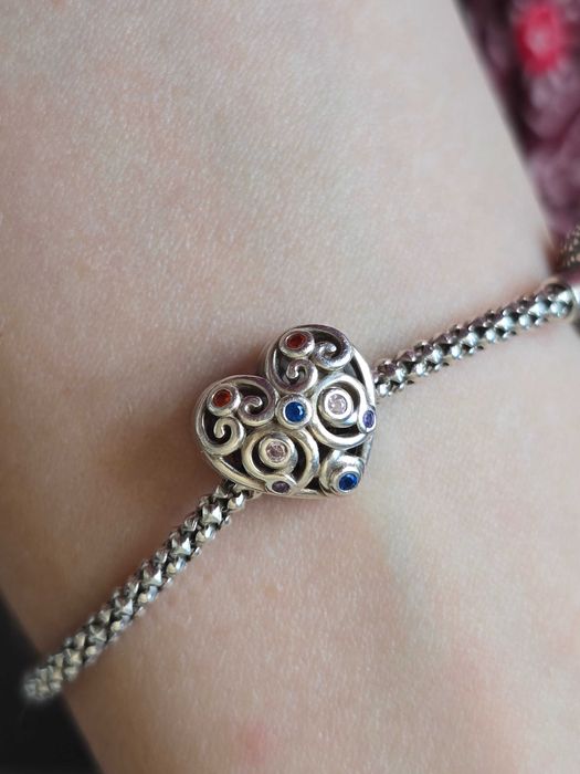 Сребърна гривна Pandora (ALE S925) с висулка сърце