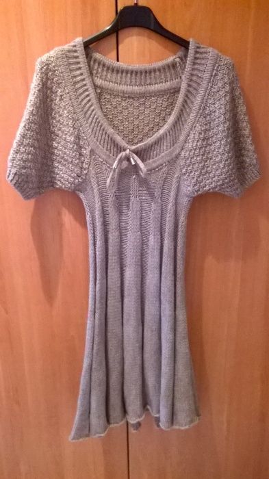 Дамска плетена туника с къс ръкав