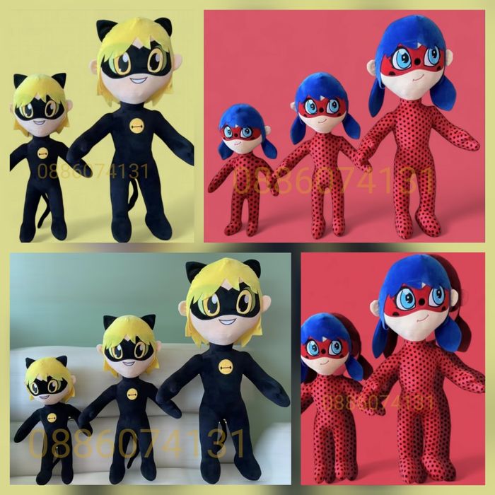 Голяма плюшена играчка Калинката и Черния Котарак