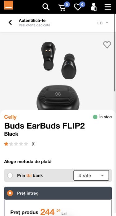 MDM vinde: Casti Celly Flip 2, Black.