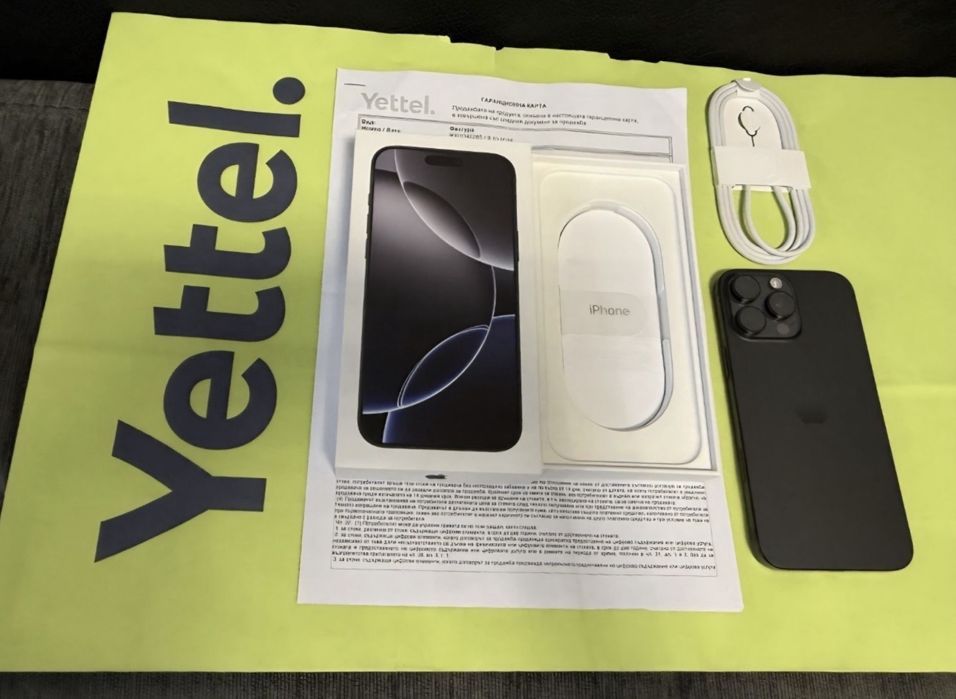 КАТО НОВ 1TB iPhone 16 Pro Max Гаранция Yettel 2027г. Black | Черен
