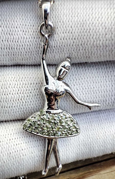 925 Pandantiv Argint Cu Peridot Balerina