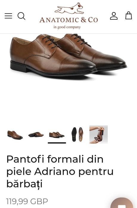 Pantofi formali din piele Adriano pentru bărbați