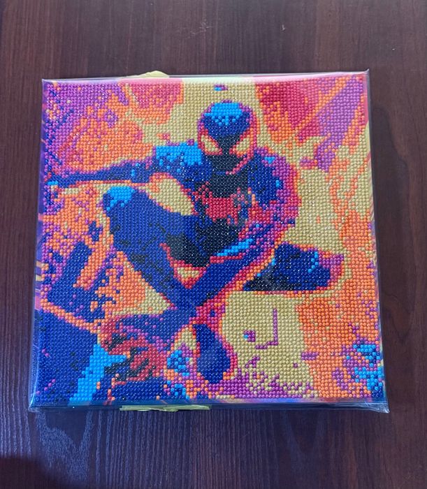 Алмазная мозаика «Человек-паук» (Marvel) — ручная работа ребёнка