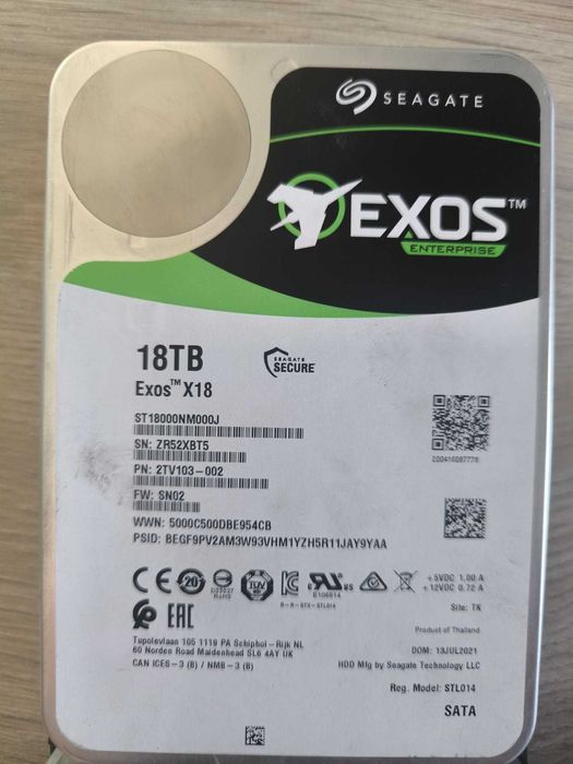 Hdd Hard disk Seagate Exos X18 ST18000NM000J - 18TB