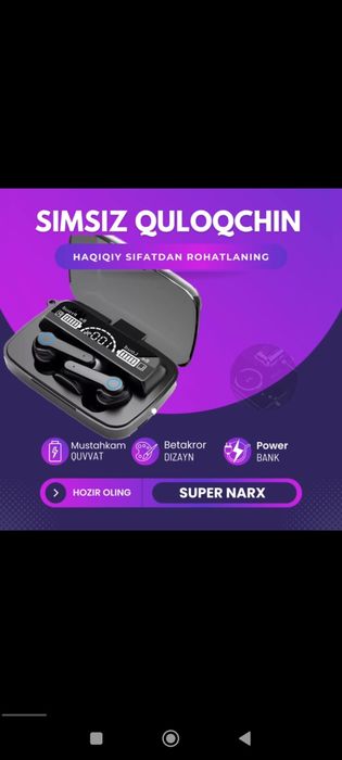 Poverbankli quloqchin, наушники с повербанком