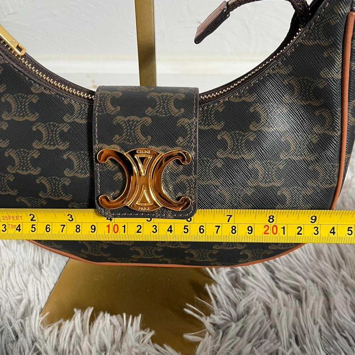 Geantă Celine Ava Triomphe Monogram, Piele Maro