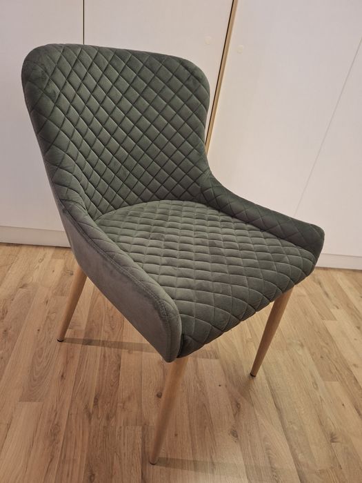 Scaune tapitate gri inchis 5 buc