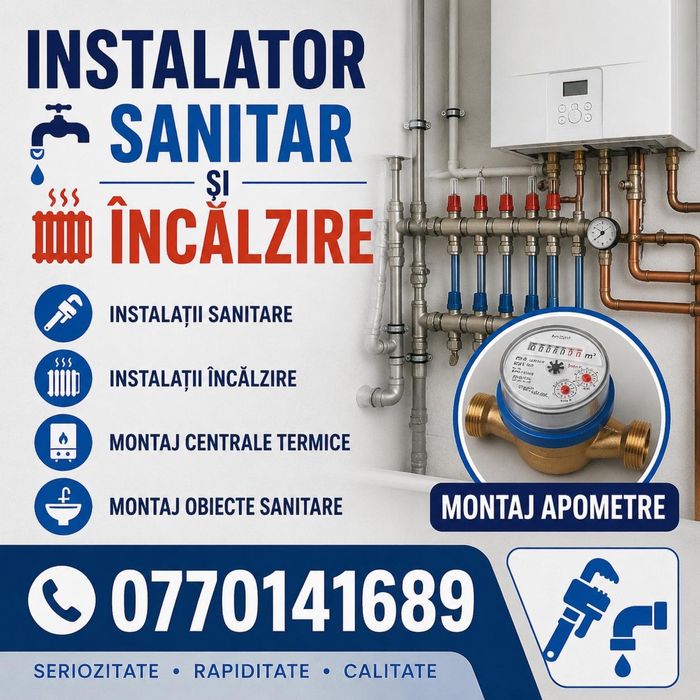 Instalator sanitar, incalzire si apometre