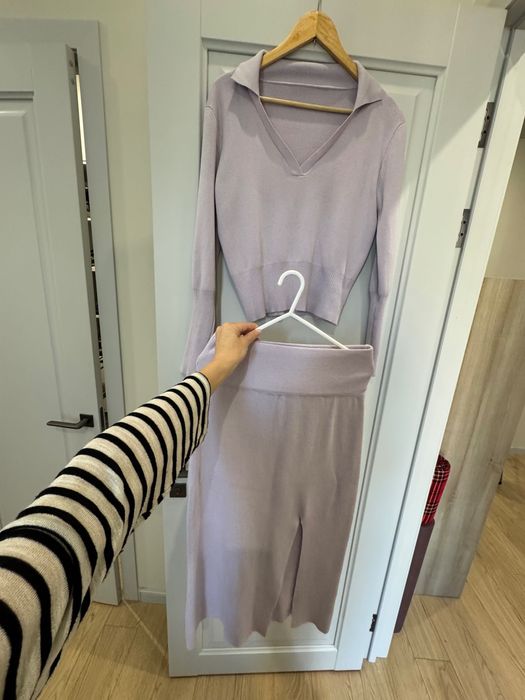 Двойка трикотаж, юбка с пуловером, размер 44